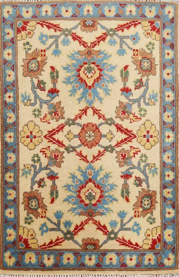Handmade Floral Kazak Oriental Foyer Rug 2x3