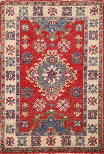 Red Kazak Handmade Foyer Rug 2x3