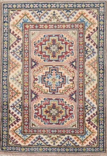 Geometric Kazak Oriental Accent Rug 2x3