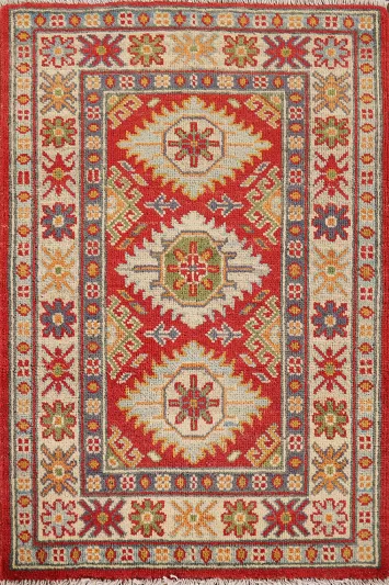 Geometric Kazak Oriental Foyer Rug 2x3