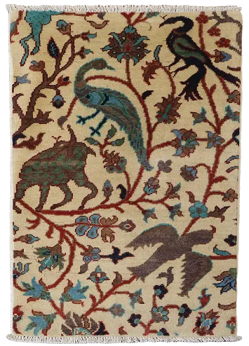 Animals Design Ziegler Oriental Accent Rug 2x3