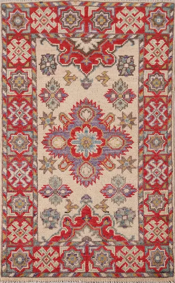 Geometric Kazak Oriental Foyer Rug 2x3