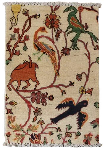 Animals Design Ziegler Oriental Accent Rug 2x3