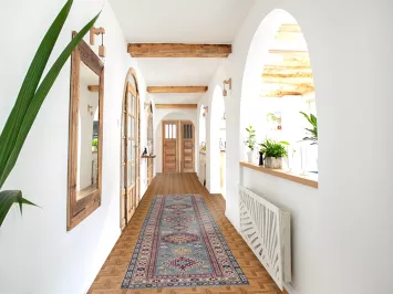 Light Blue Kazak Oriental Runner 3x13