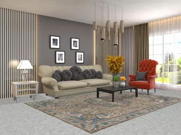 Distressed Tabriz Persian Area Rug 6x9