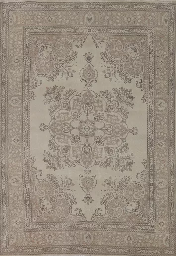 Distressed Wool Tabriz Persian Area Rug 7x10