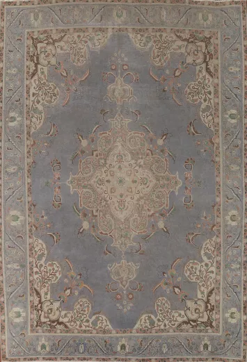 Handmade Blue Tabriz Persian Area Rug 9x12
