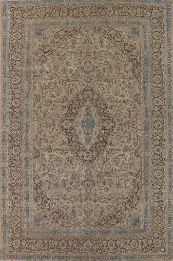Traditional Distressed Kashan Persian Area Rug 9x13