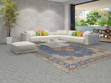 Vintage Blue Tabriz Persian Area Rug 10x13