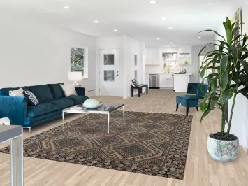 Distressed Vintage Bakhtiari Persian Area Rug 7x10