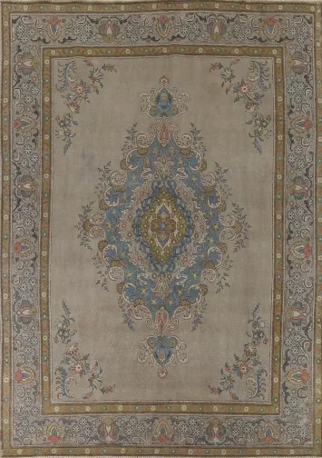 Vintage Wool Tabriz Persian Area Rug 10x12