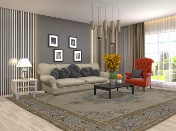 Vintage Wool Tabriz Persian Area Rug 10x12