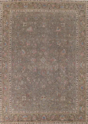 Vintage Floral Tabriz Persian Area Rug 10x12