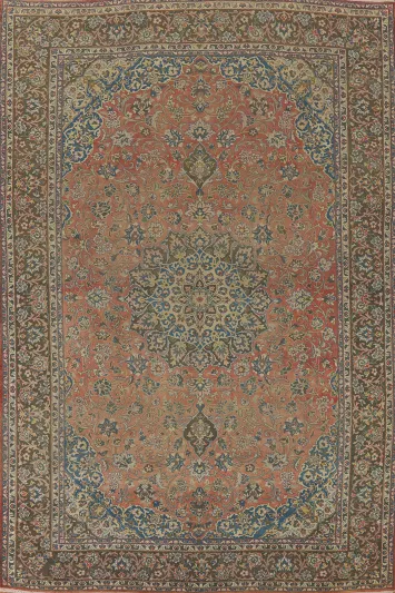 Vintage Floral Kashan Persian Area Rug 10x13