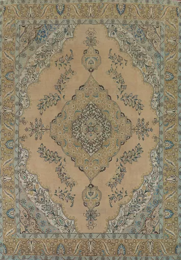 Vintage Wool Tabriz Persian Area Rug 10x13