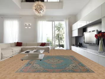 Handmade Blue Tabriz Persian Area Rug 10x13