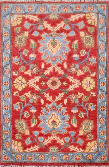 Handmade Red Kazak Oriental Accent Rug 2x3
