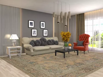 Distressed Wool Tabriz Persian Area Rug 10x13