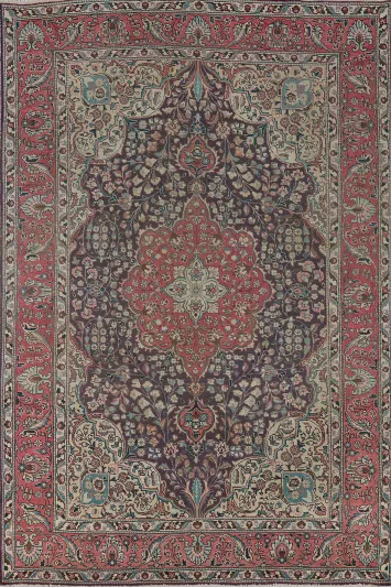 Vintage Floral Tabriz Persian Area Rug 6x10