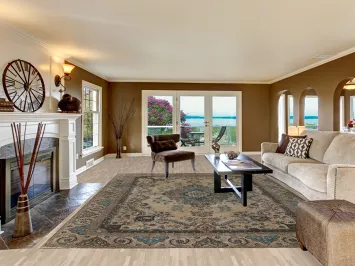 Distressed Wool Tabriz Persian Area Rug 9x12