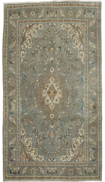 Gray Distressed Tabriz Persian Area Rug 8x11
