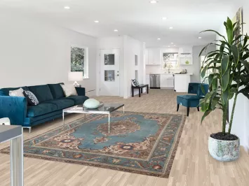 Distressed Blue Tabriz Persian Area Rug 7x10