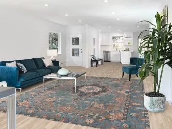 Distressed Blue Tabriz Persian Living Room Rug 8x11