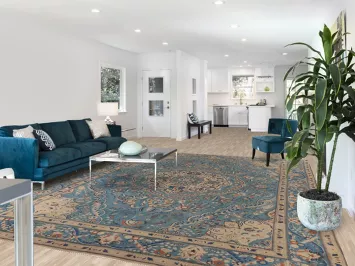 Handmade Blue Tabriz Persian Area Rug 10x13