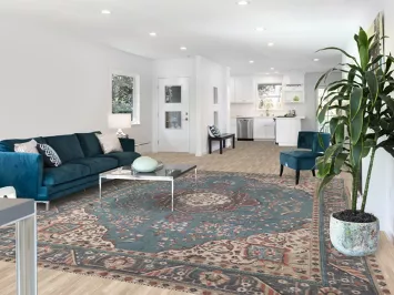 Blue Distressed Tabriz Persian Area Rug 10x12