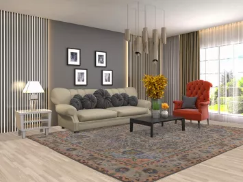 Distressed Wool Tabriz Persian Area Rug 8x11