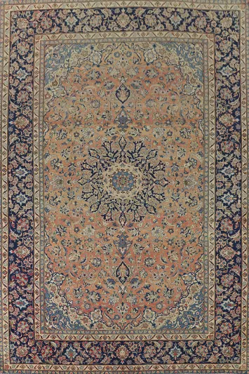 Vintage Wool Orange Najafabad Persian Area Rug 10x13