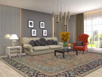 Vintage Wool Orange Najafabad Persian Area Rug 10x13