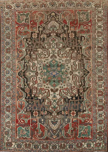 Vintage Wool Bakhtiari Persian Area Rug 7x10