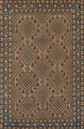 Handmade Geometric Bakhtiari Persian Area Rug 7x10