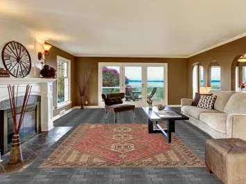 Vintage Pink Wool Bakhtiari Persian Area Rug 7x10