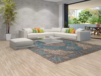 Blue Distressed Tabriz Persian Area Rug 10x13