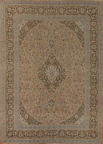 Handmade Floral Mashad Persian Area Rug 9x12