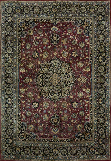 Traditional Mashad Persian Area Rug 10x13