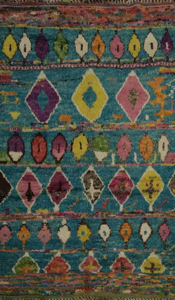 Artistic Multicolor Moroccan Area Rug 6x10 with Eye-Catching Patterns