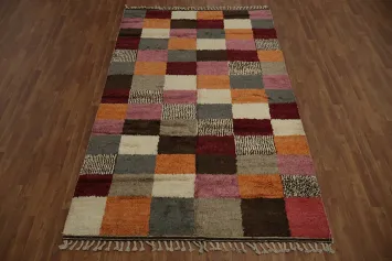 Checkered Moroccan Living Room Area Rug 6x9