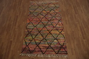Trellis Wool Moroccan Oriental Accent Rug 4x7
