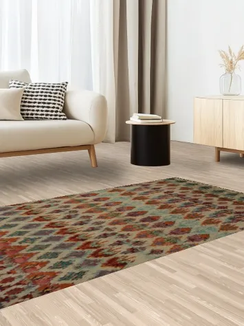 Vibrant Geometric Bliss Trellis Plush Moroccan Oriental Rug 4x6