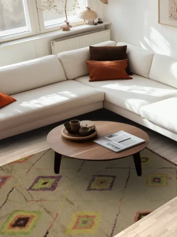 Trellis Geometric Moroccan Wool Area Rug 5x8