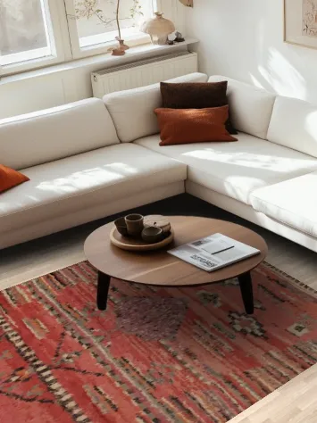 Bold Moroccan Area Rug 6x9 with Unique Ethnic Pattern Motifs