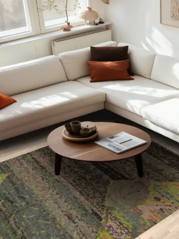 Plush Moroccan Area Rug 6x10 with Geometric Diamonds and Subtle Tones