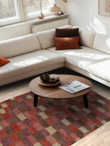 Cozy Multicolor Checkered Moroccan Area Rug 5x8 for Vibrant Living Spaces