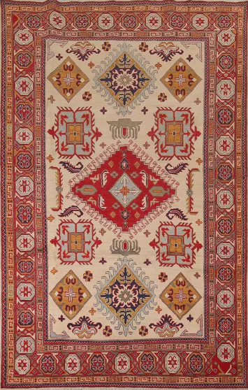 Handmade Wool Kazak Oriental Area Rug 6x10
