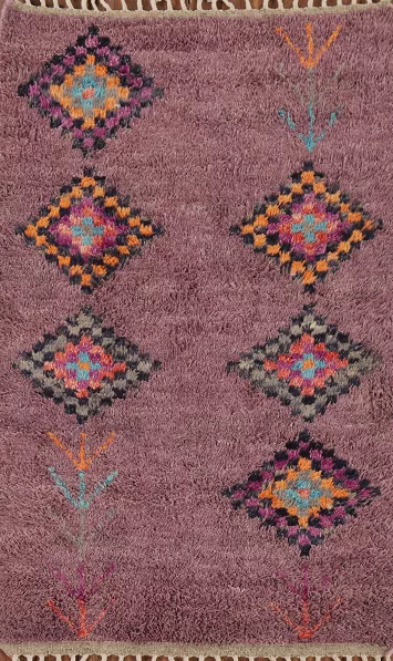 Handmade Plush Moroccan Accent Rug 3x6
