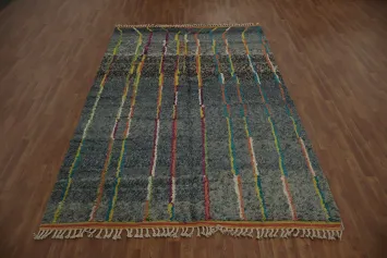 Colorful Linear Moroccan Area Rug 7x10 Perfect for Stylish Rooms