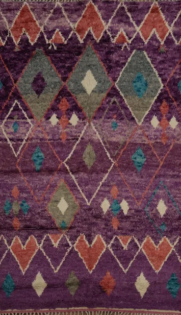Handmade Plush Moroccan Purple Area Rug 6x9